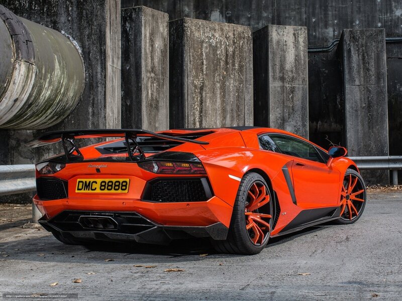 orange Lamborghini Aventador