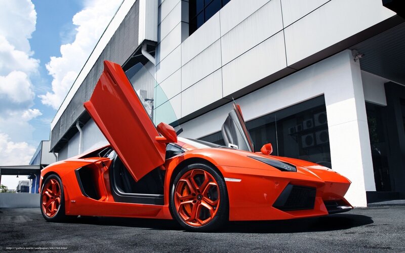 Orange Lamborghini Aventador