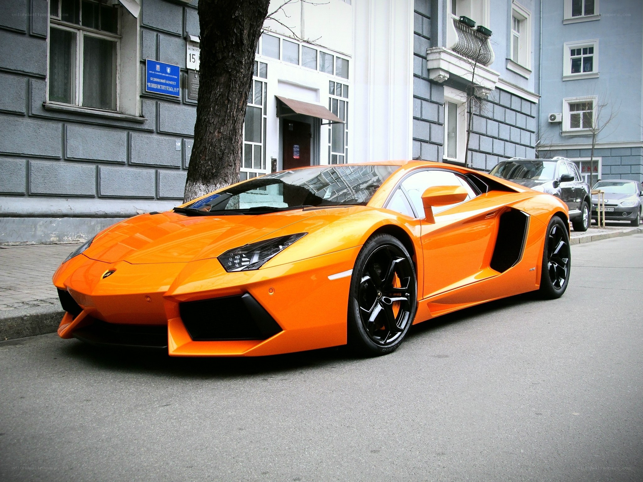 Orange Lamborghini Aventador