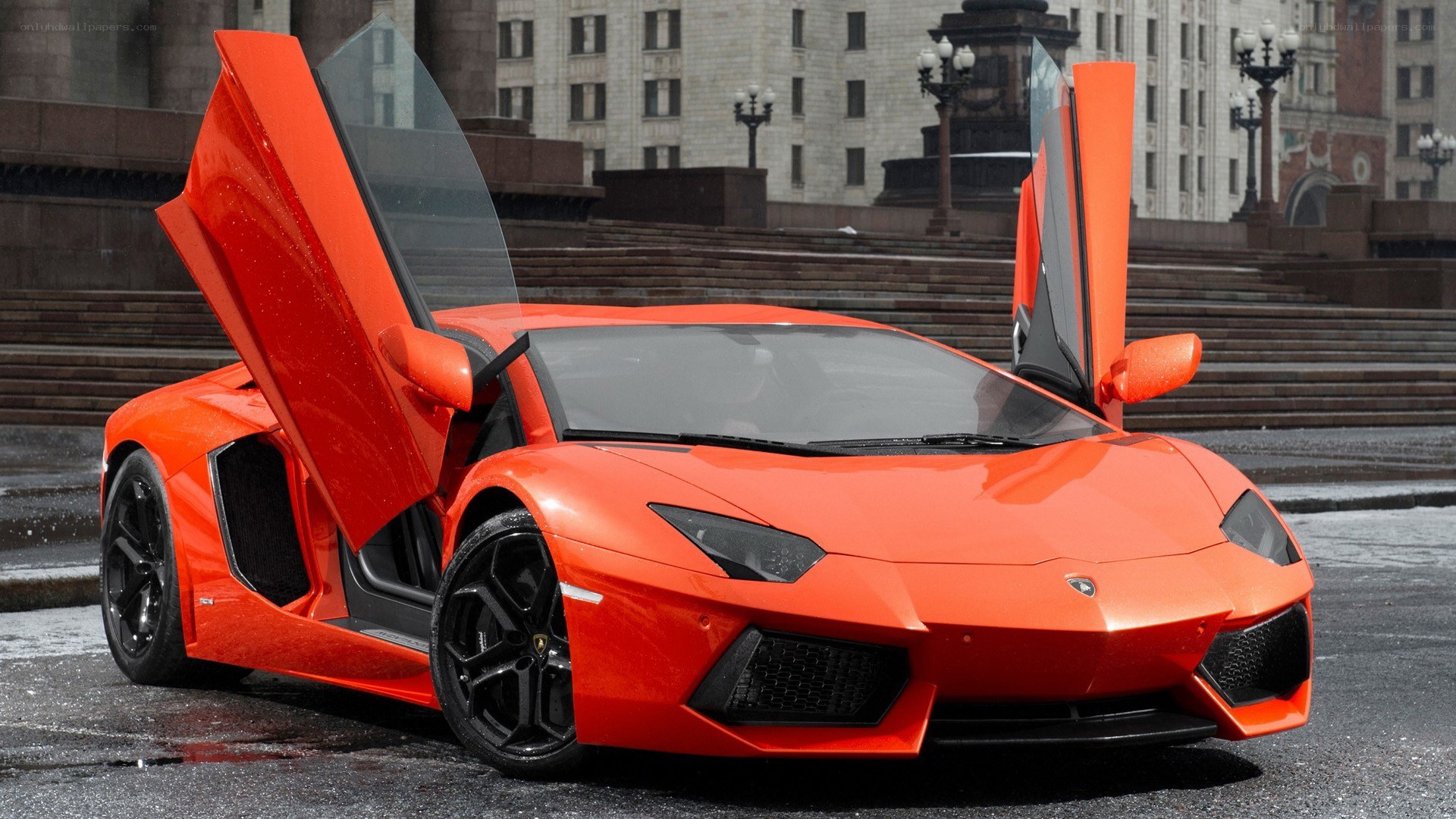 Orange Lamborghini Aventador