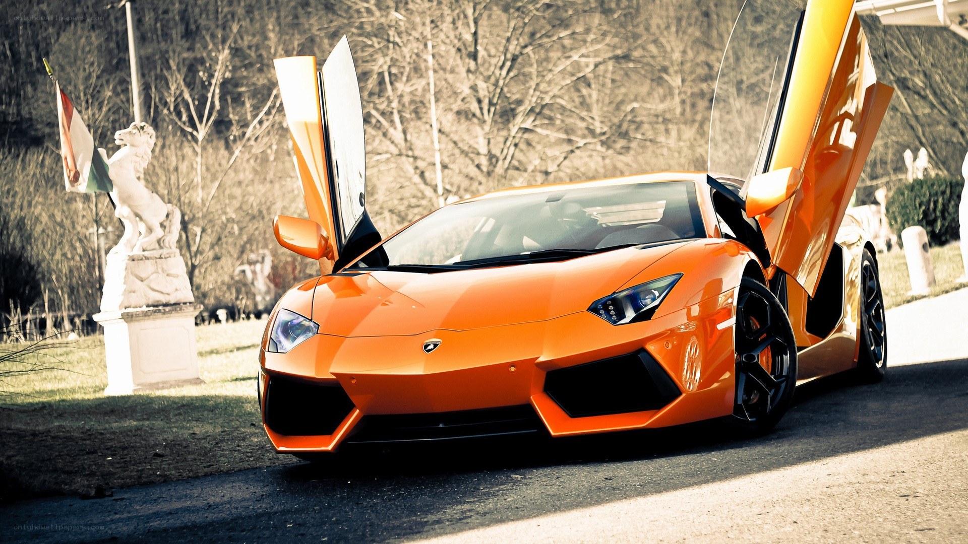 Orange Lamborghini Aventador