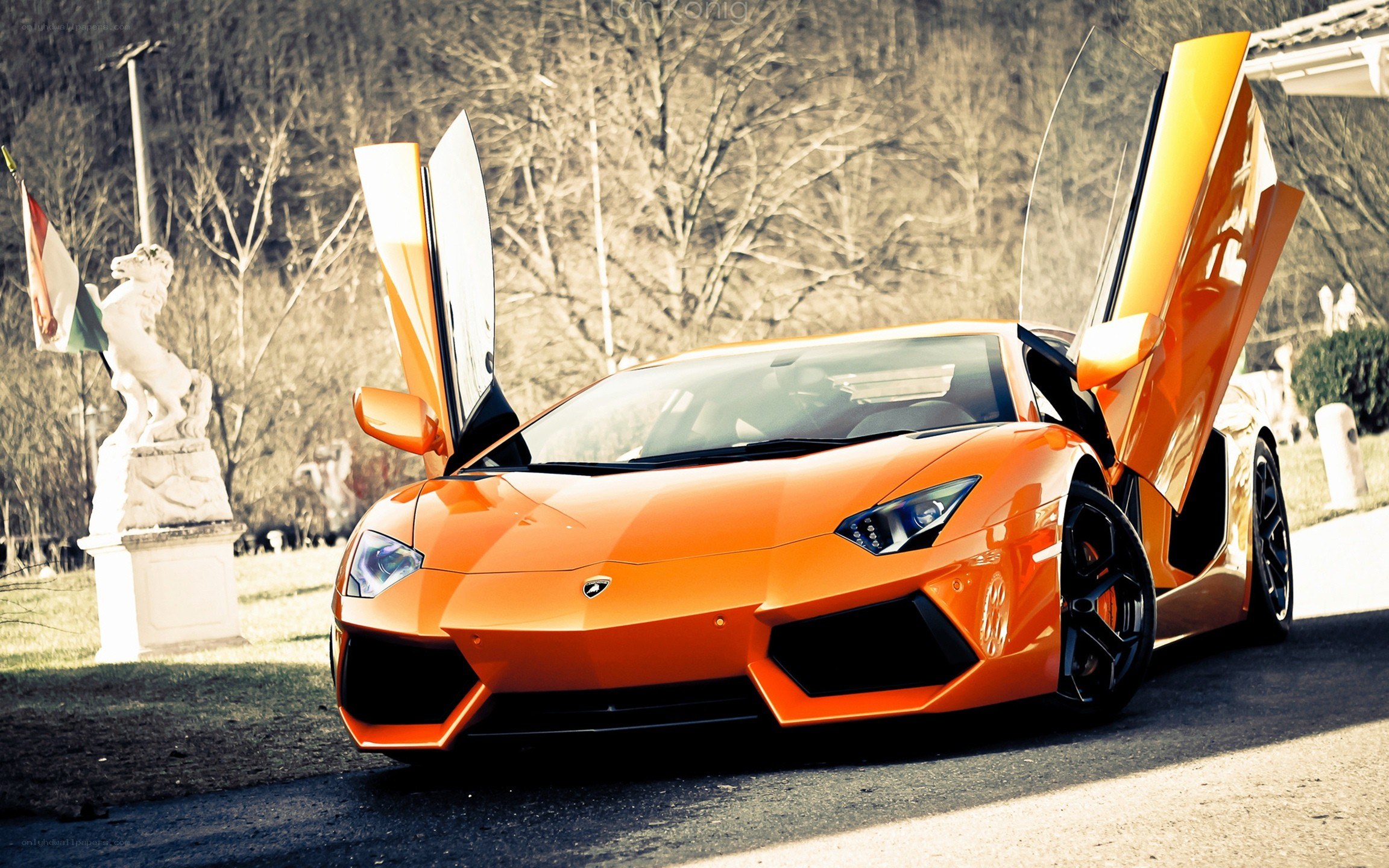 Orange Lamborghini Aventador