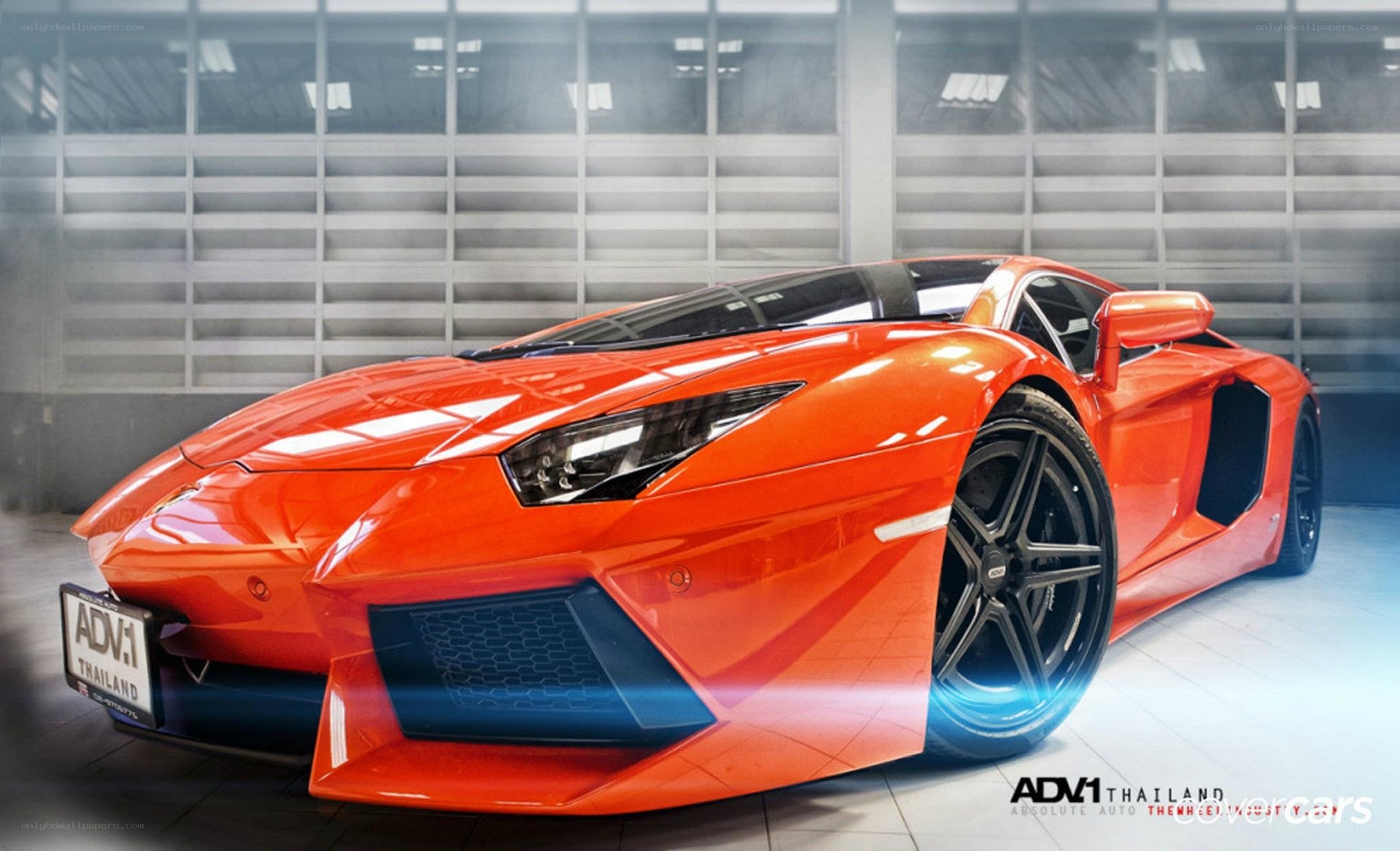 Orange Lamborghini Aventador