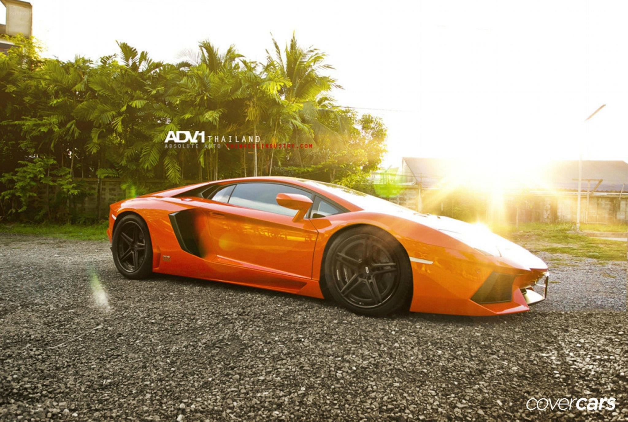 orange Lamborghini Aventador