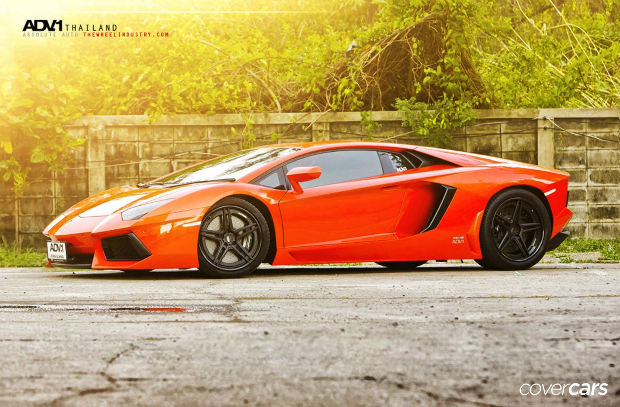 orange Lamborghini Aventador