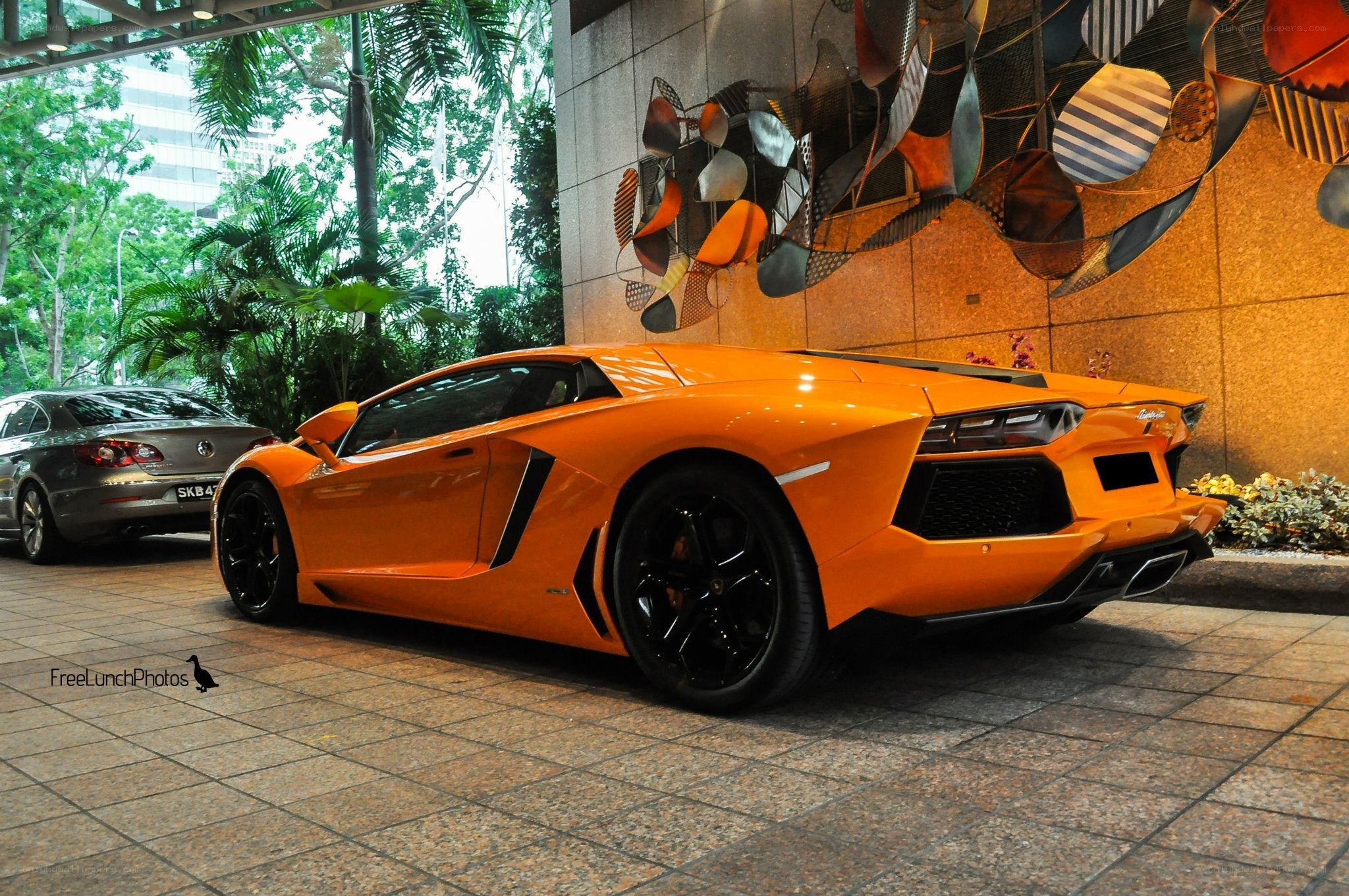 Orange Lamborghini Aventador