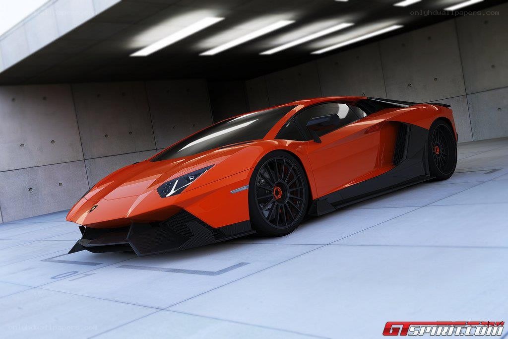 Orange Lamborghini Aventador