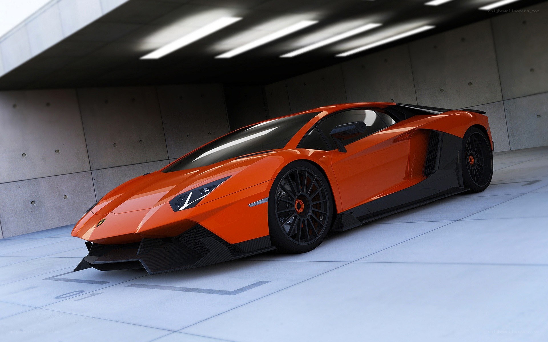 Orange Lamborghini Aventador