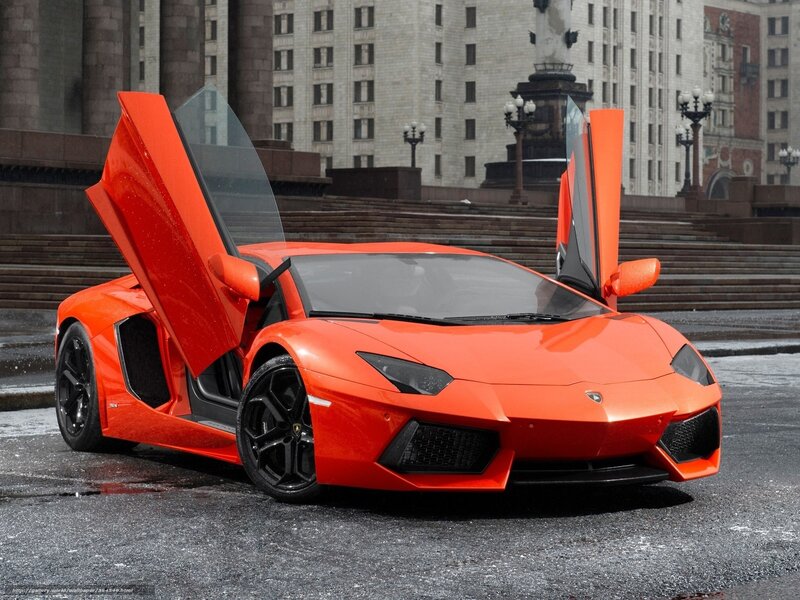 Orange Lamborghini Aventador