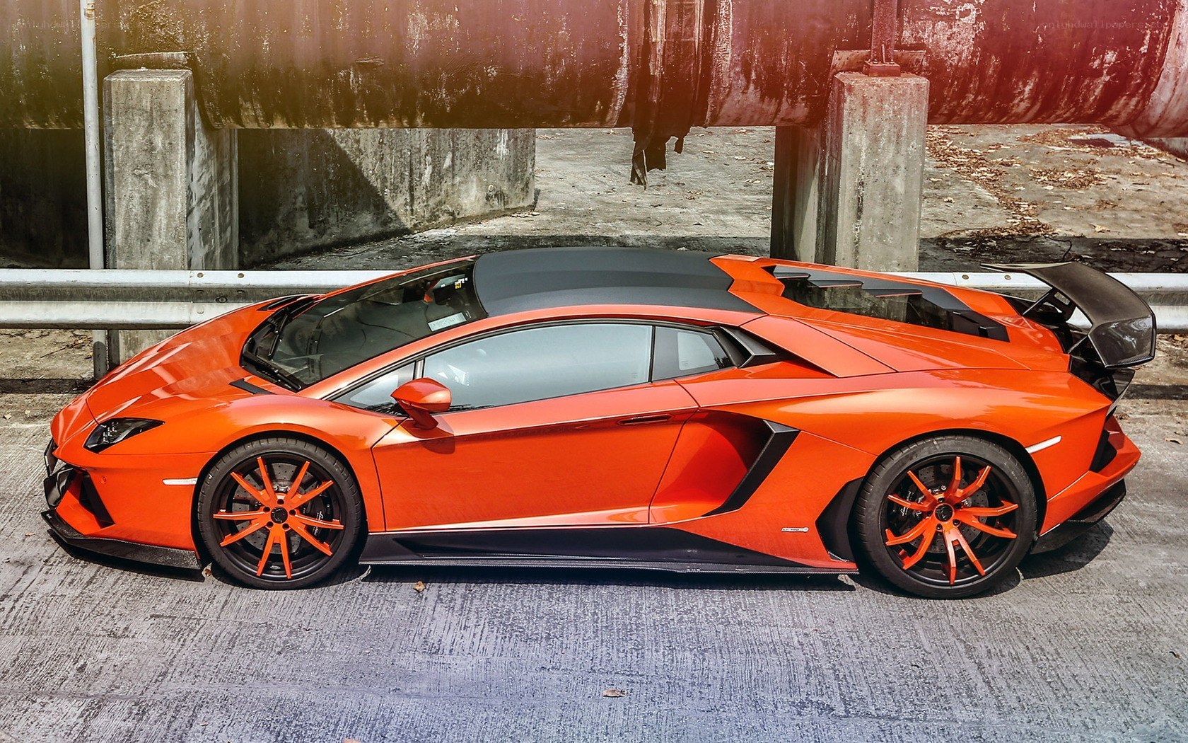 orange Lamborghini Aventador