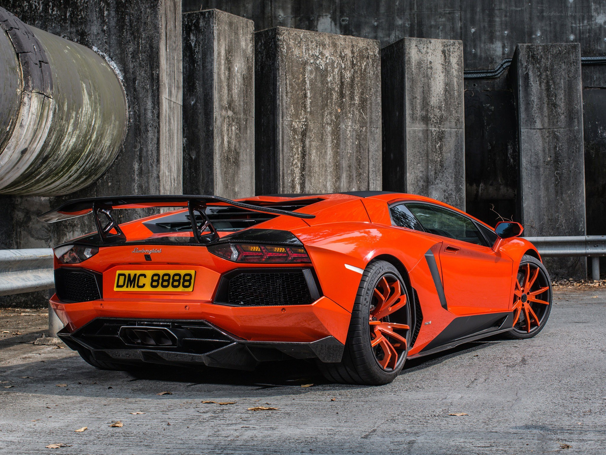 Orange Lamborghini Aventador