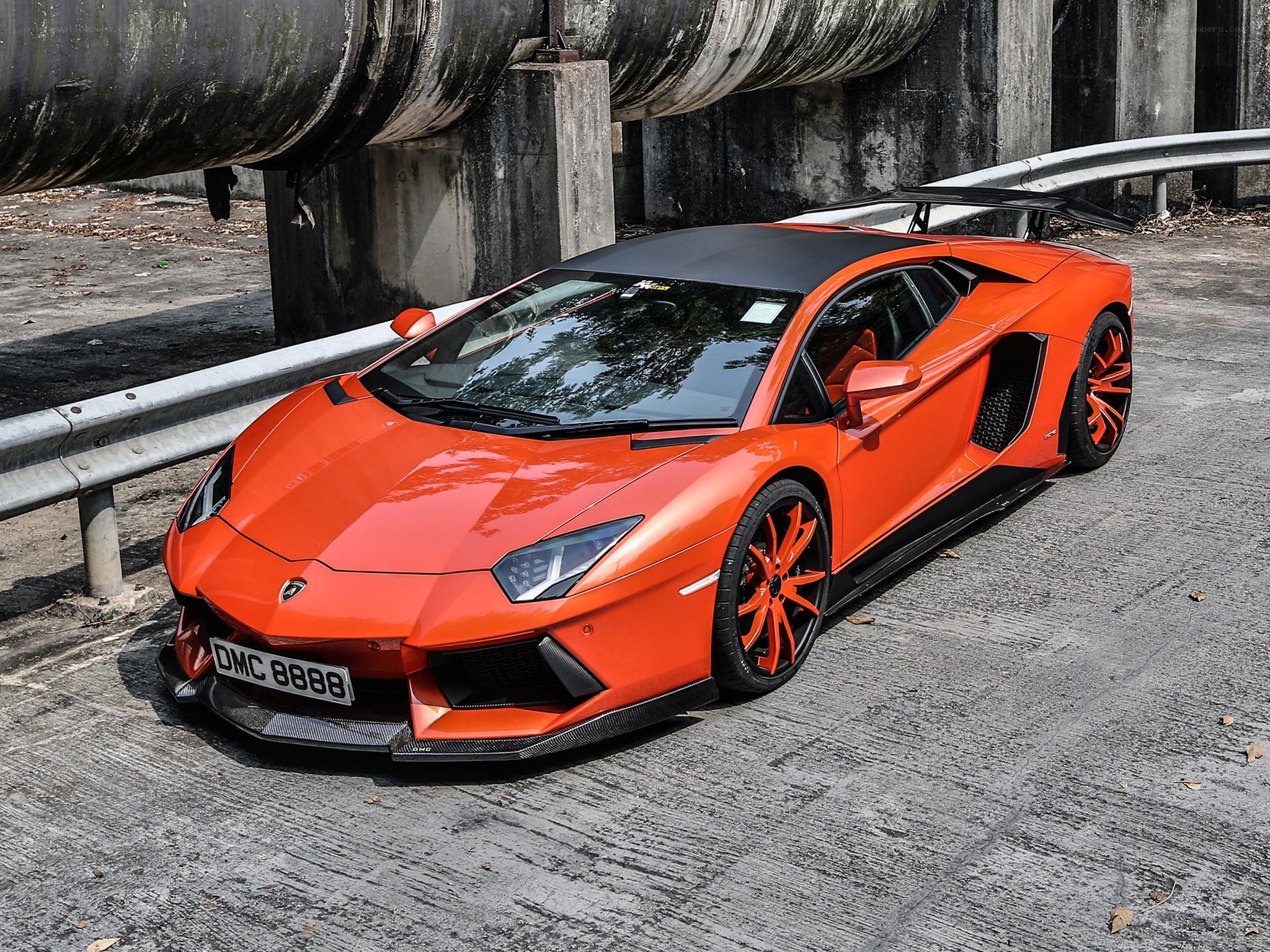 Orange Lamborghini Aventador