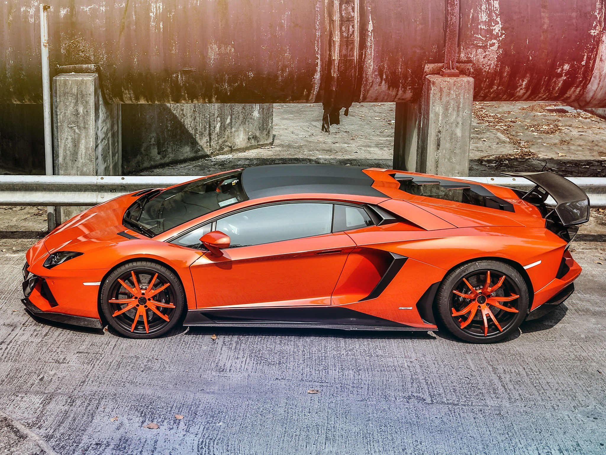 Orange Lamborghini Aventador
