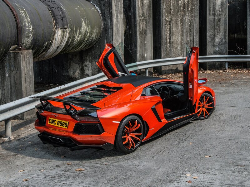 Orange Lamborghini Aventador