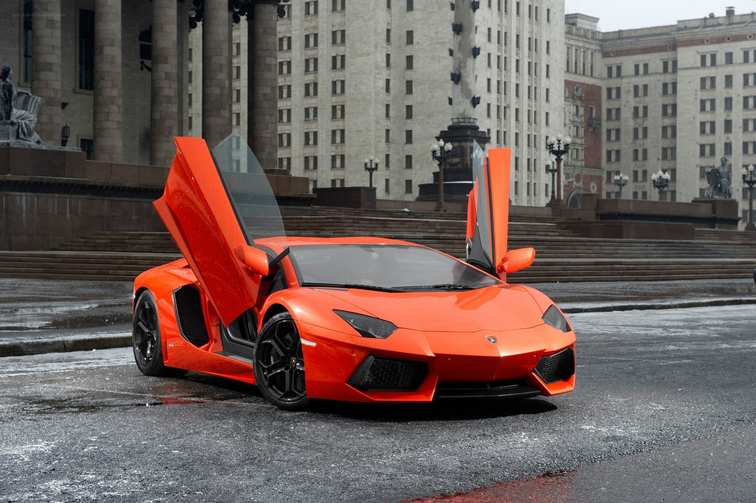 Orange Lamborghini Aventador
