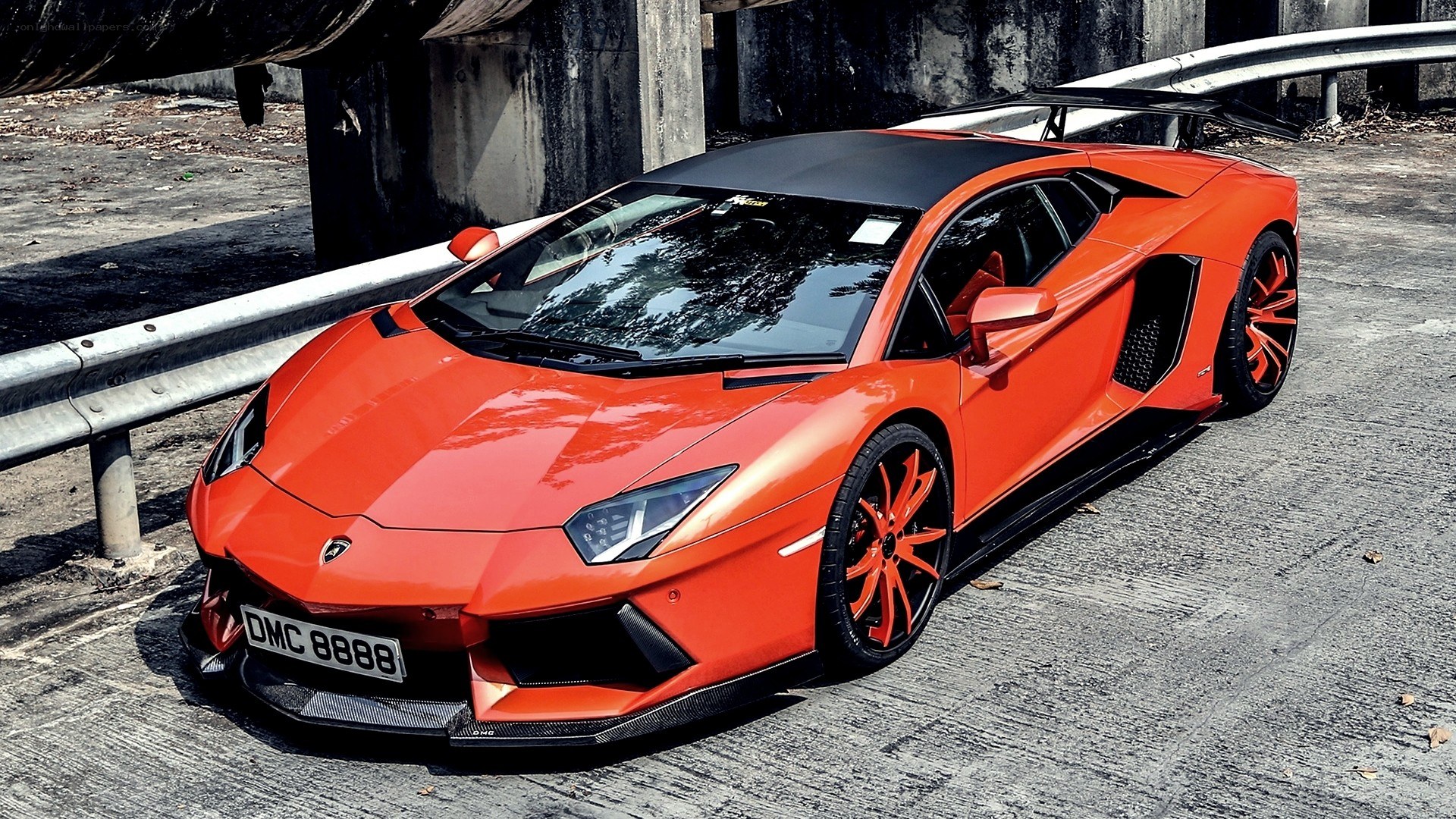 Orange Lamborghini Aventador