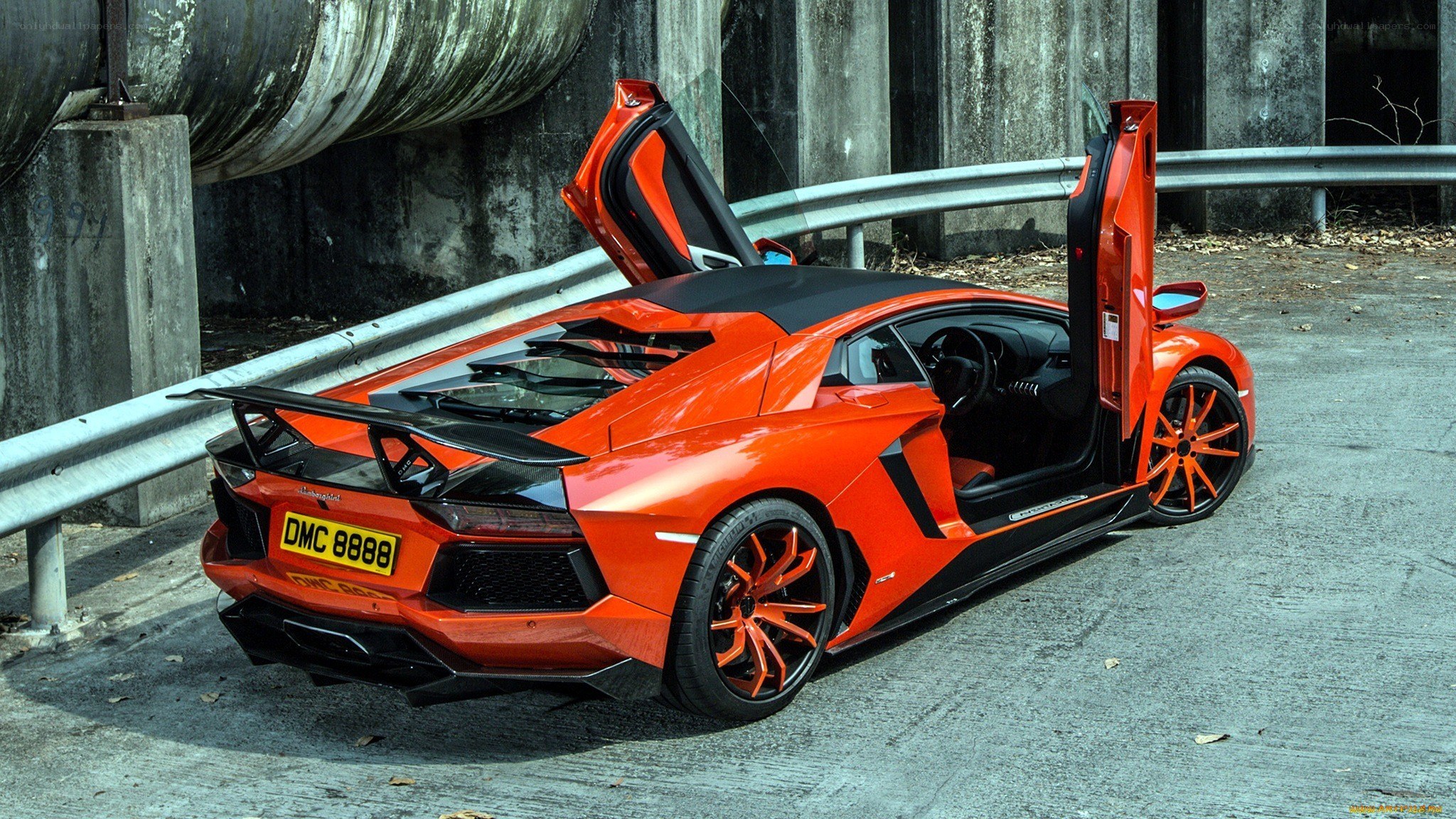 Orange Lamborghini Aventador