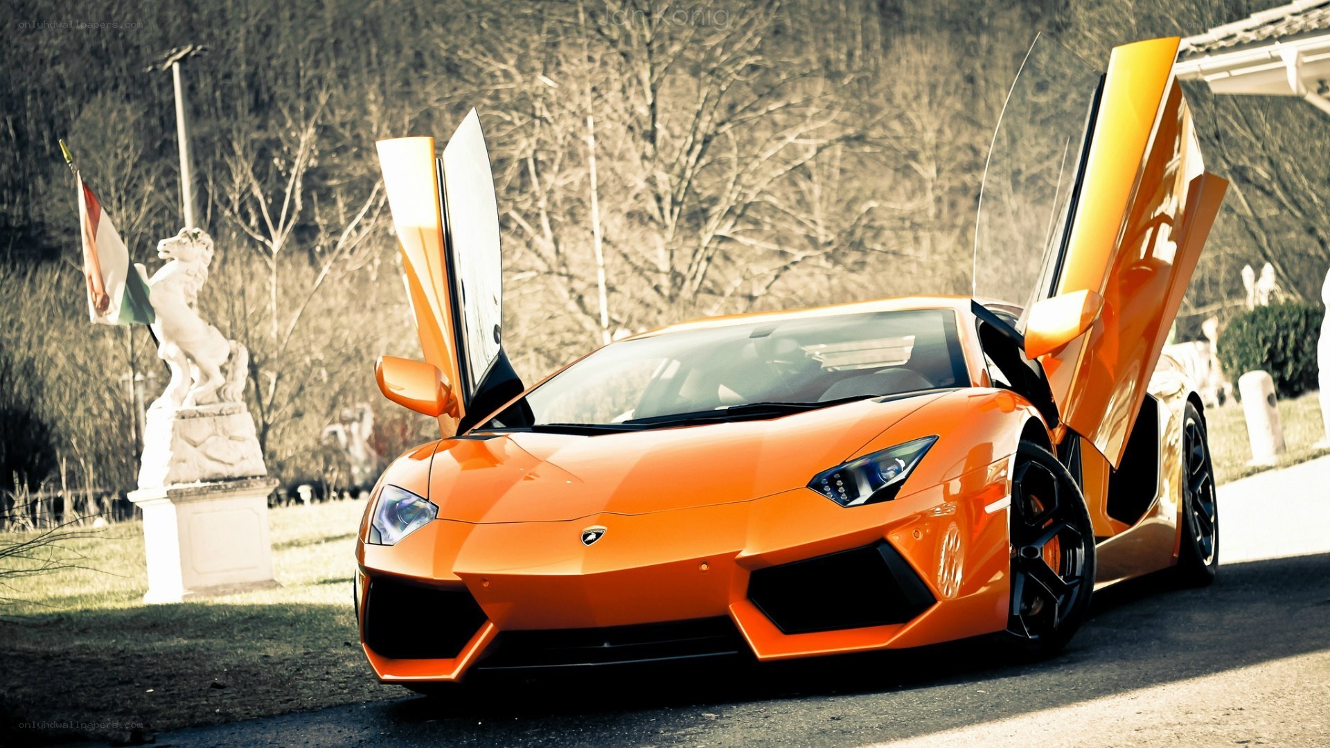 Orange Lamborghini Aventador