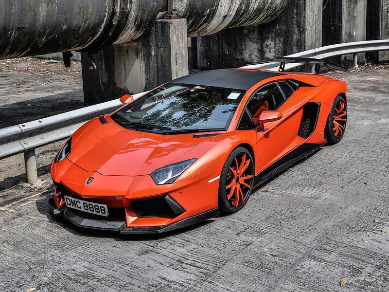 Orange Lamborghini Aventador — Afternoon