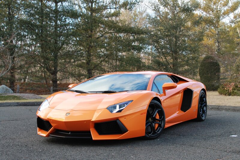 Orange Lamborghini Aventador — Calm, Autumn, Photograph