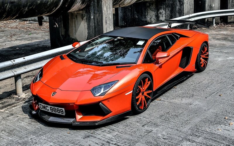 Orange Lamborghini Aventador — Car