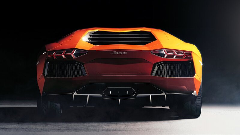 Orange Lamborghini Aventador — Dramatic, 3d Render, Car