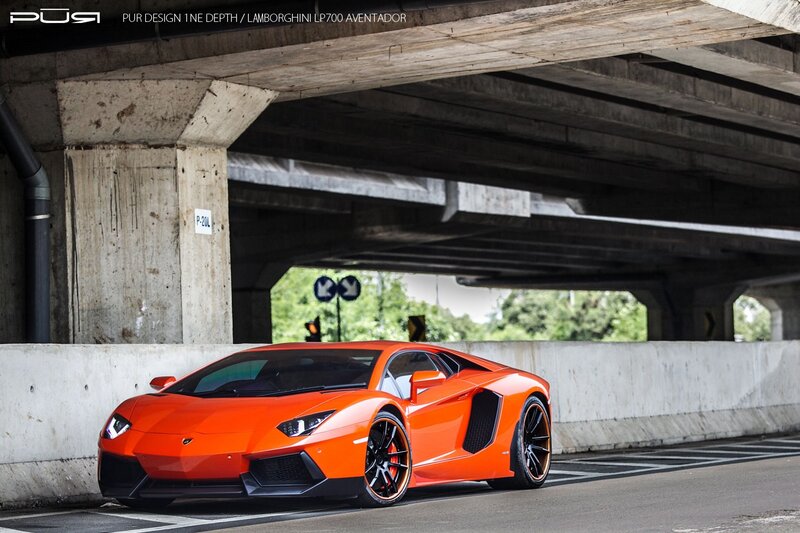 Orange Lamborghini Aventador — Dramatic, Afternoon, Photograph, Car, Bridge, Concrete