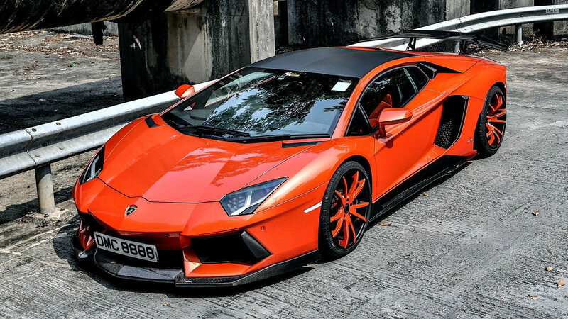 Orange Lamborghini Aventador — Dramatic, Afternoon, Photograph, Car