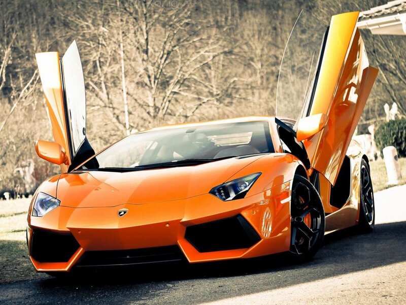 Orange Lamborghini Aventador — Dramatic, Autumn