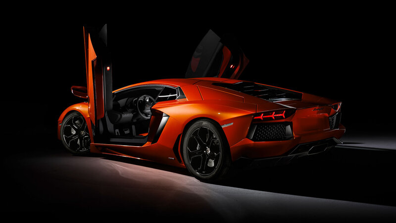 Orange Lamborghini Aventador — Dramatic, Photograph, Car Door