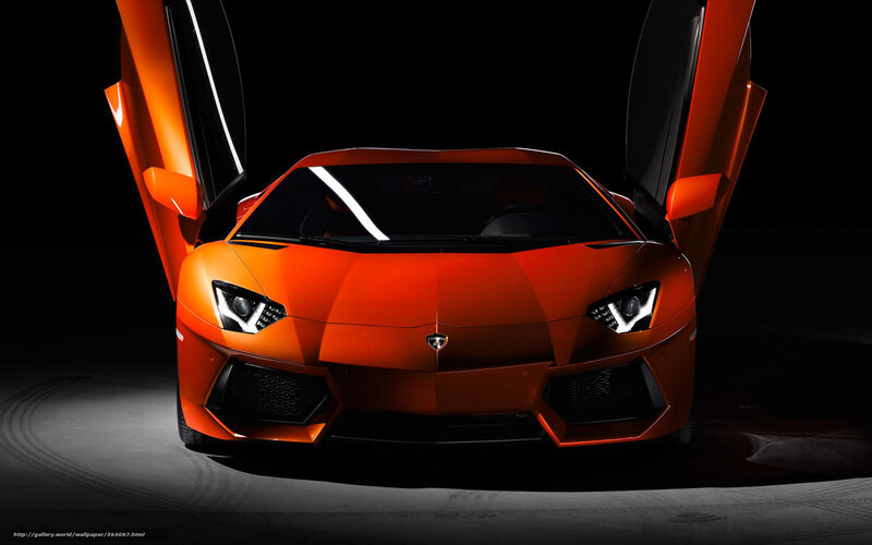 Orange Lamborghini Aventador — Dramatic, Photograph, Car Doors