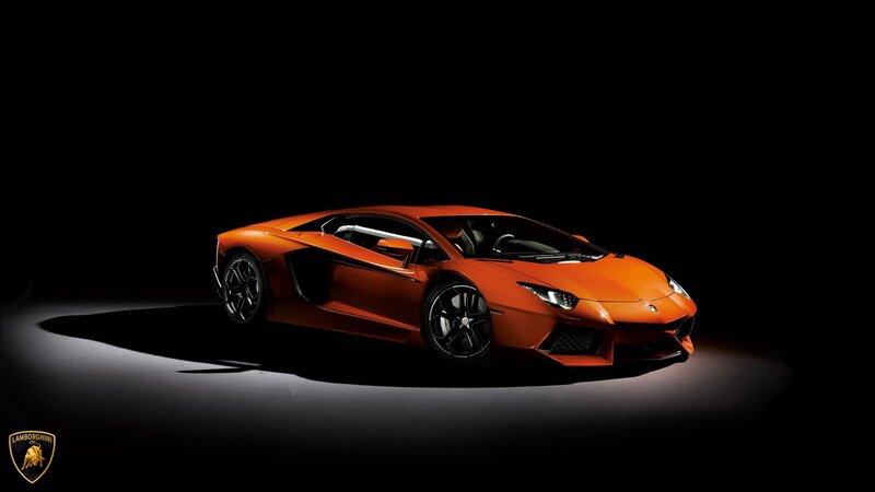 Orange Lamborghini Aventador — Dramatic, Photograph, Car, Spotlight