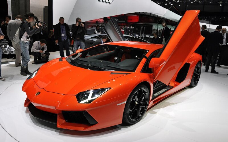 Orange Lamborghini Aventador — Dramatic, Photograph