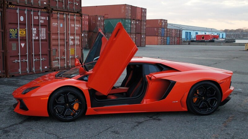 Orange Lamborghini Aventador — Dramatic, Sunset