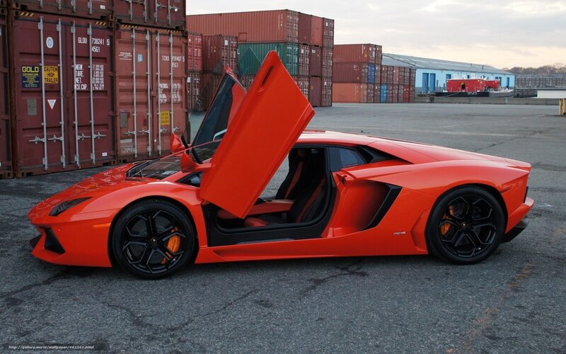 Orange Lamborghini Aventador — Industrial