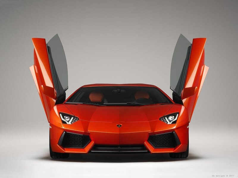 Orange Lamborghini Aventador — Red, Dramatic
