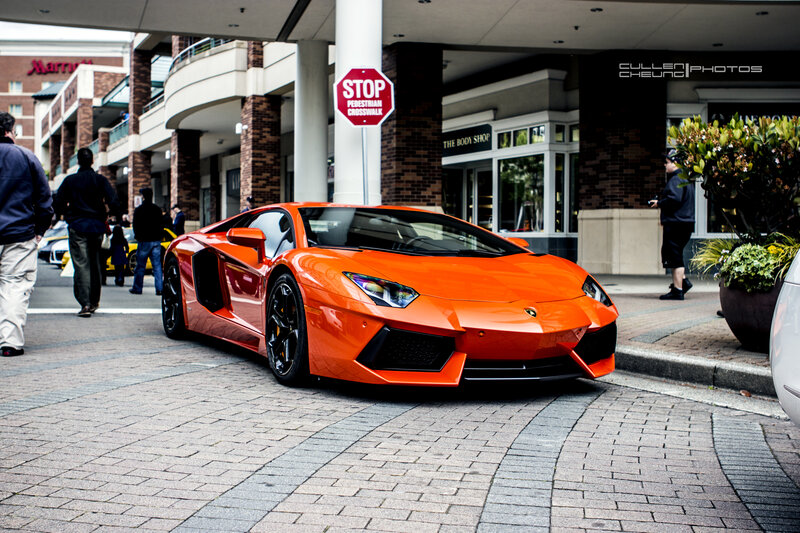 Orange Lamborghini Aventador — Urban, Afternoon