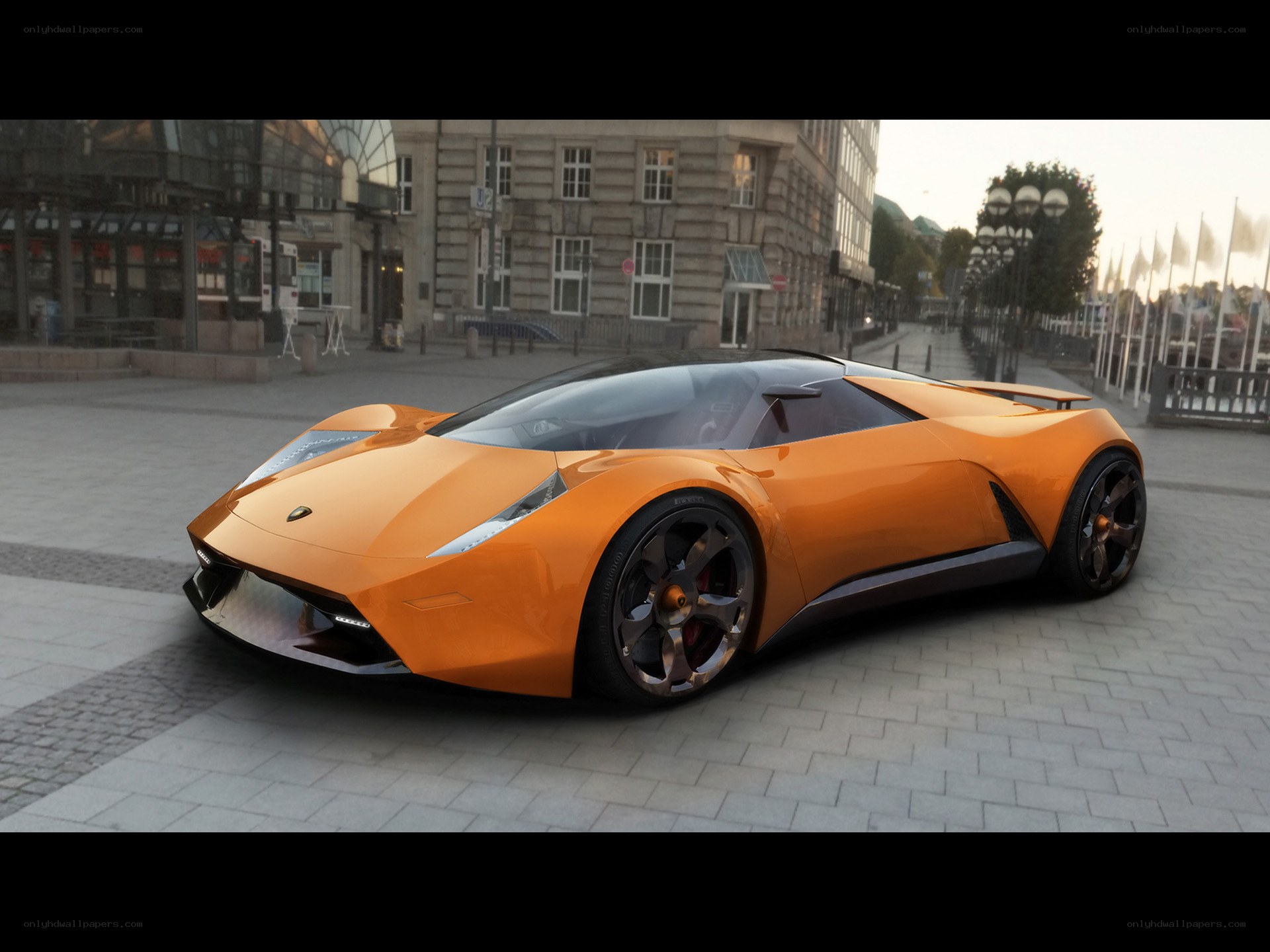 Orange Lamborghini concept car