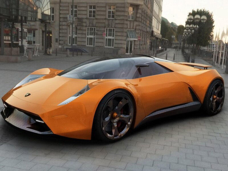 Orange Lamborghini concept car