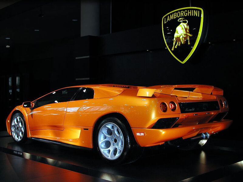 Orange Lamborghini Diablo — Dramatic, Photograph