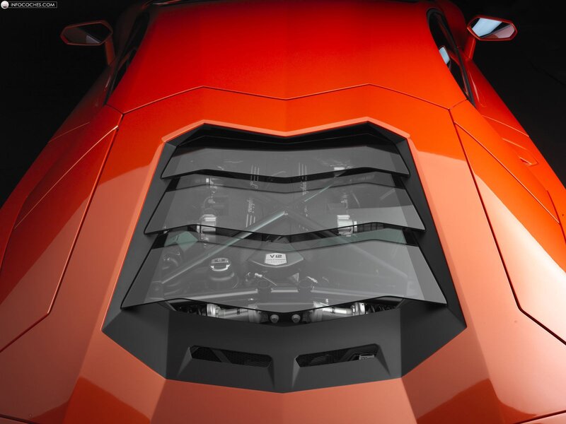 Orange Lamborghini engine view