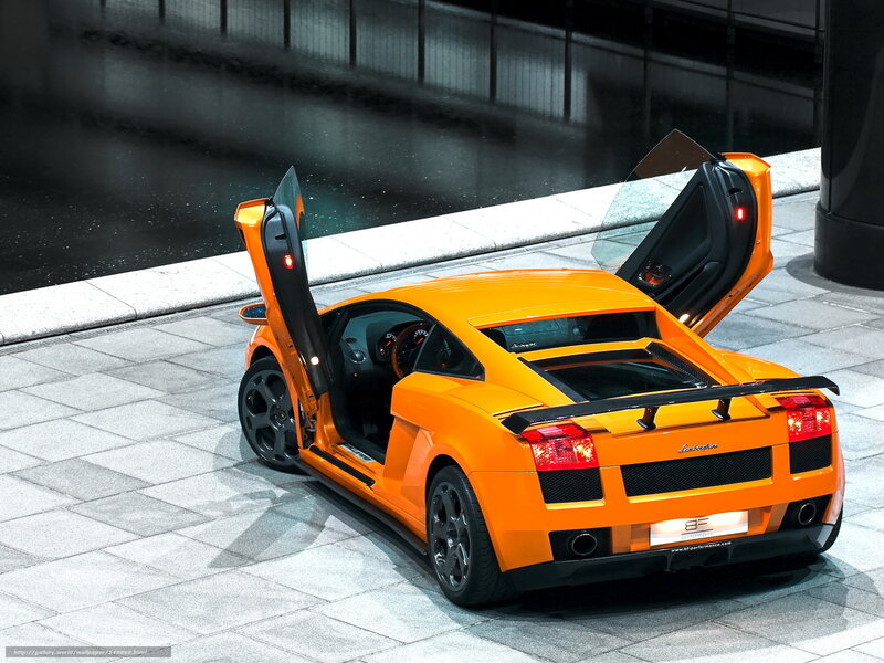Orange Lamborghini Gallardo — Dramatic, Photograph, Car Door