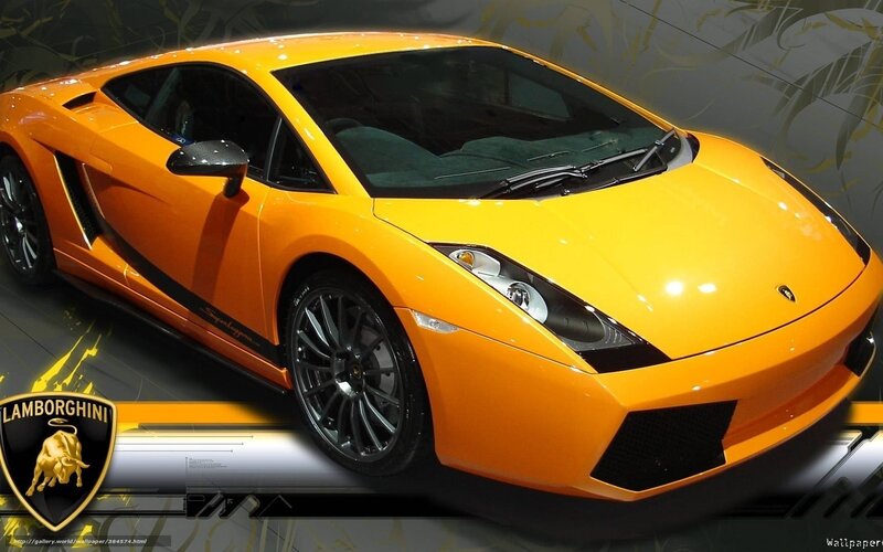 Orange Lamborghini Gallardo — Dramatic, Photograph, Car, Logo
