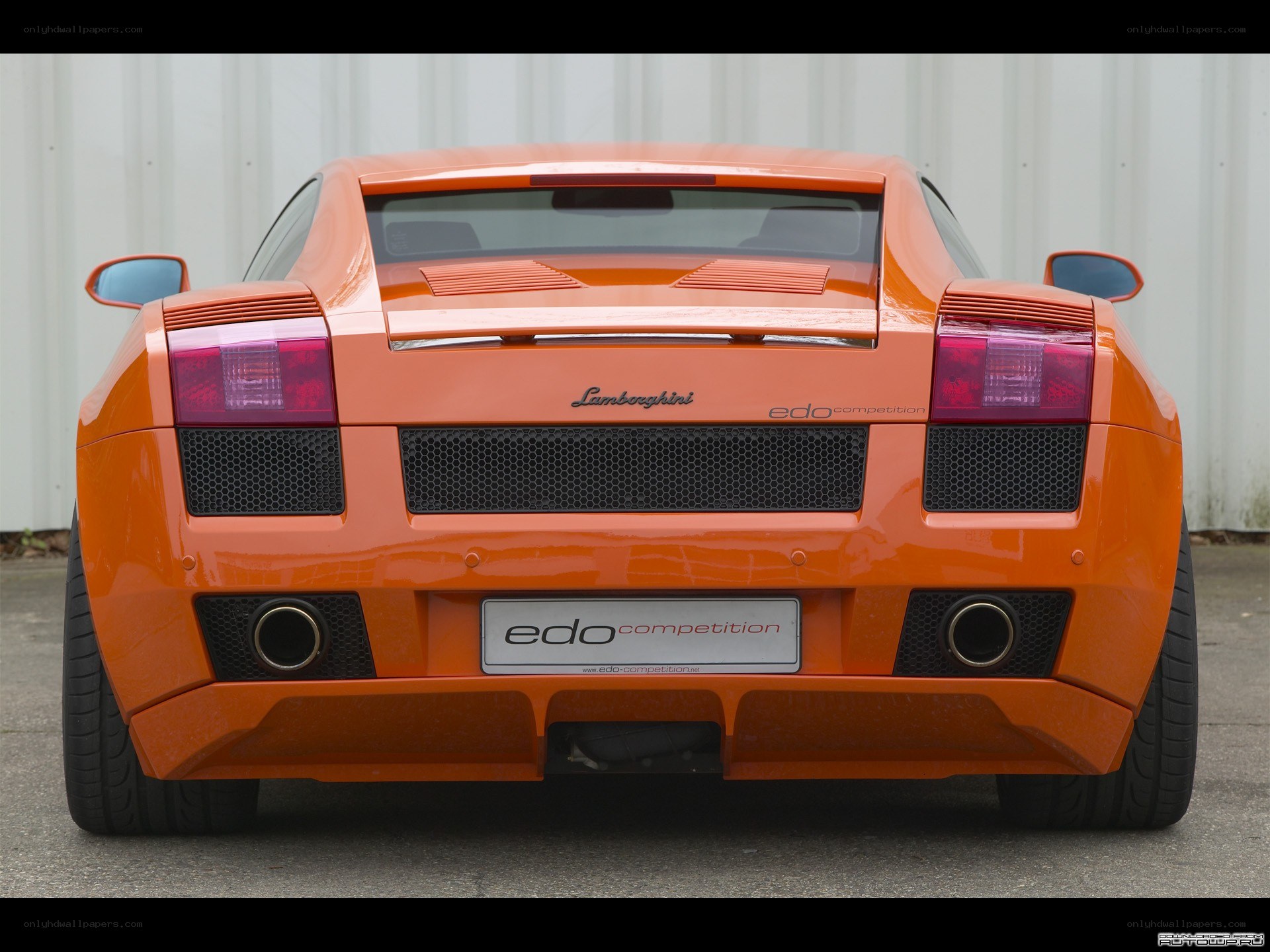 Orange Lamborghini Gallardo rear view
