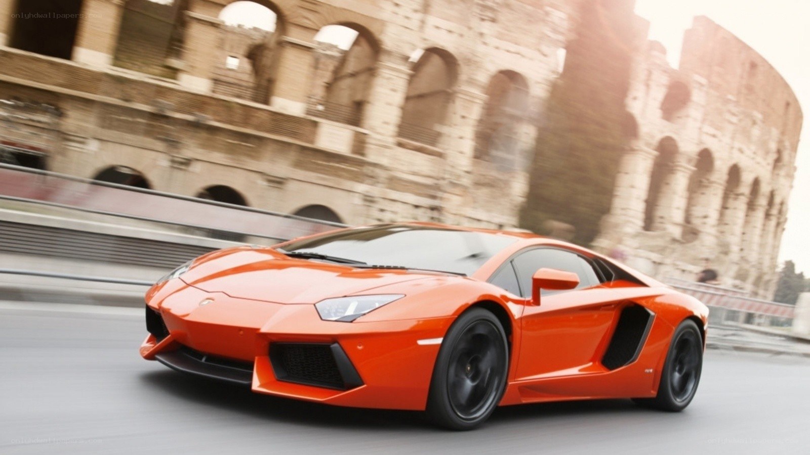 Orange Lamborghini in Rome