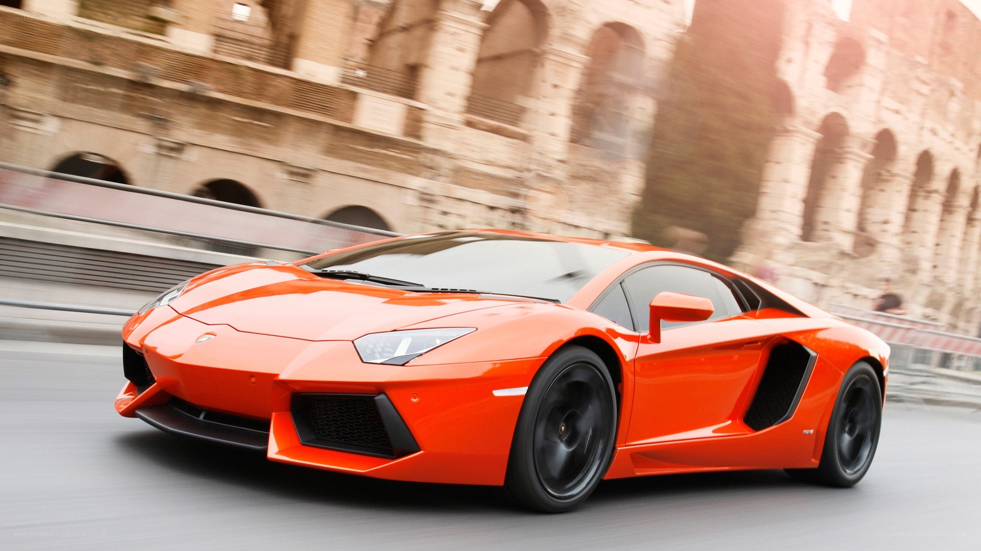 Orange Lamborghini in Rome