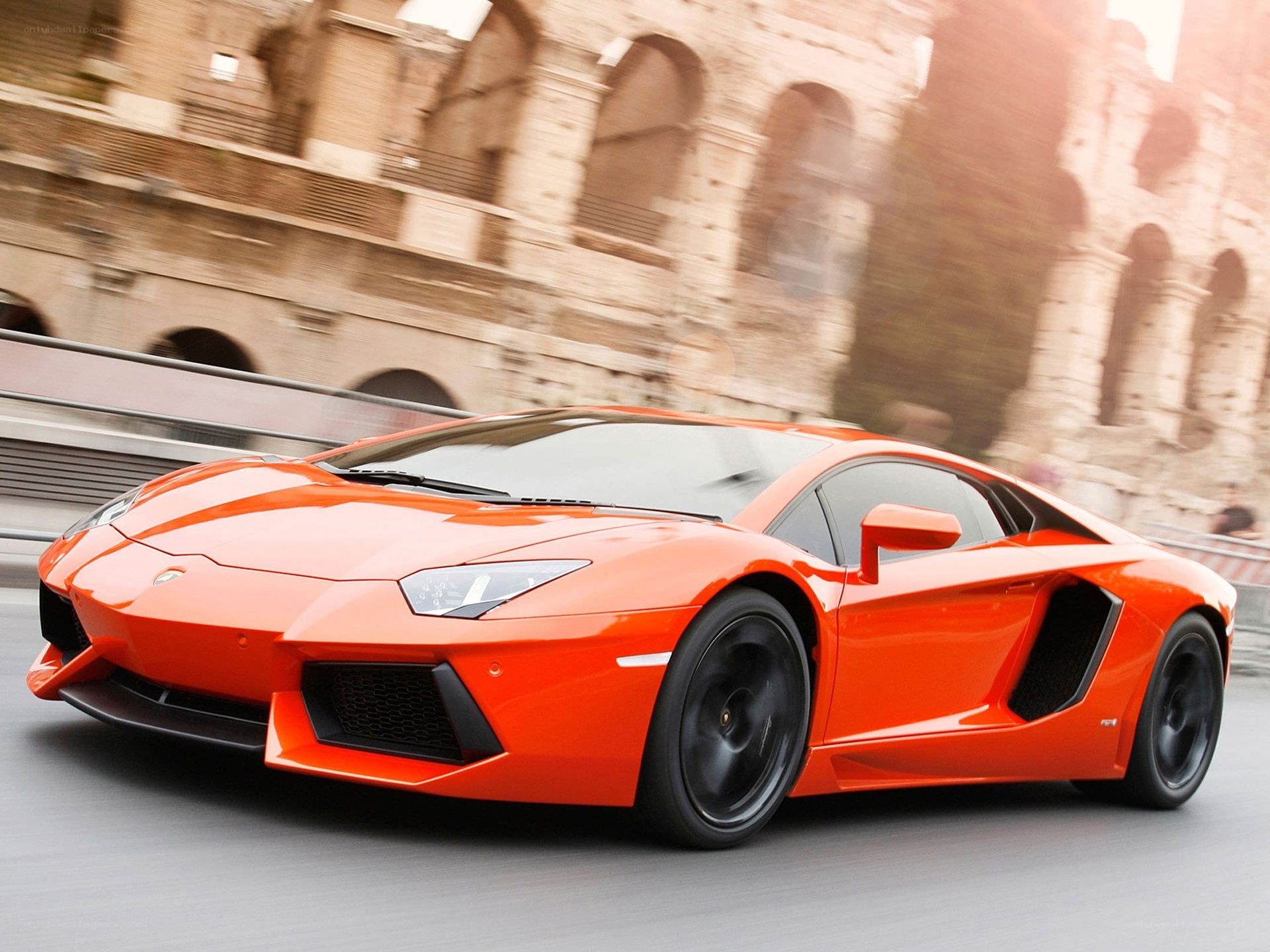Orange Lamborghini in Rome