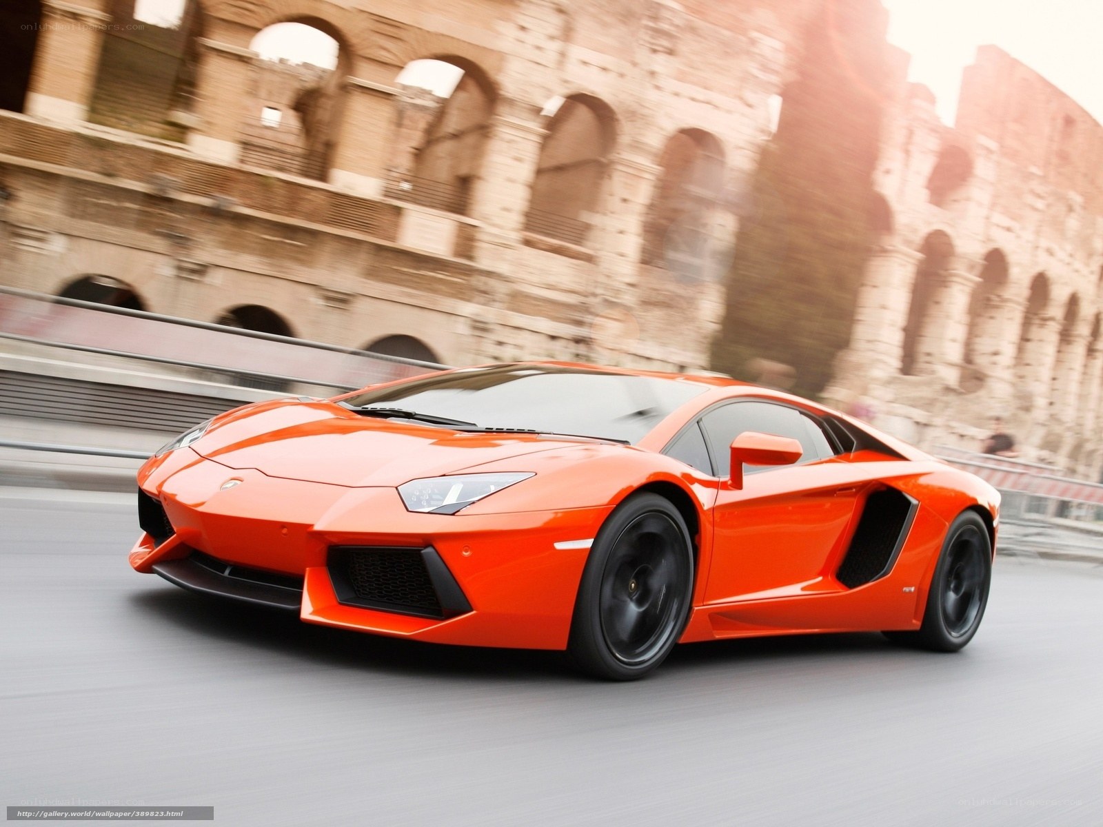 Orange Lamborghini in Rome
