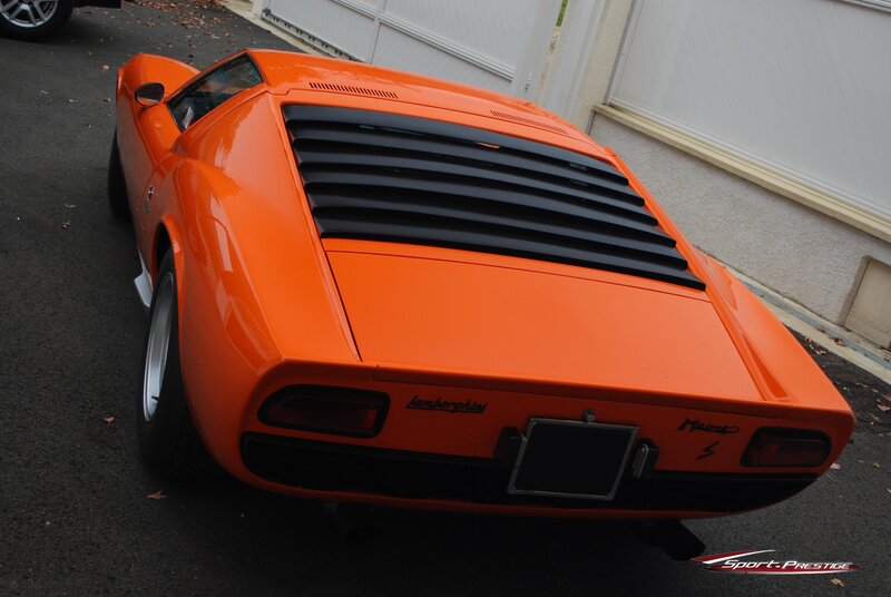 Orange Lamborghini Miura rear view