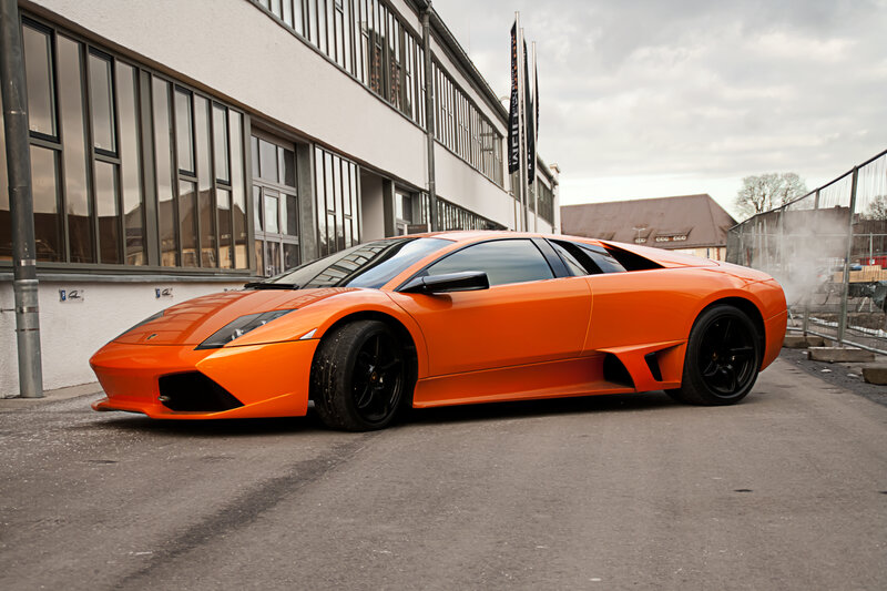Orange Lamborghini Murcielago — Dramatic, Photograph